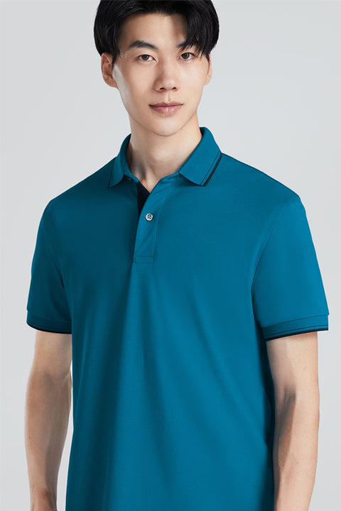 VISDRY™ 珠地滾邊Polo | 藍綠 TQE060