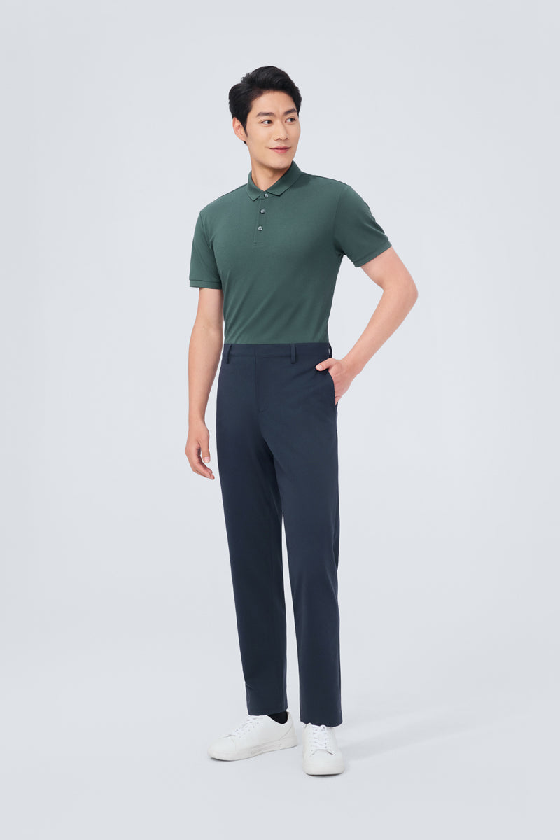 CottonSTRETCH Lightweight Knit Smart Pants | Navy NNY096