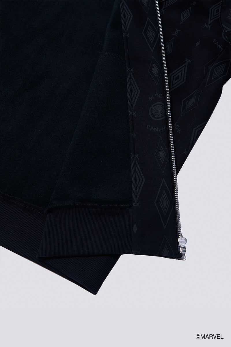 Black Panther Slim Fleece Bomber Jacket | Black BKFD01
