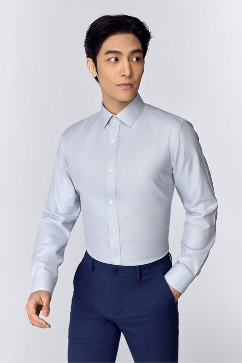 Wrinkle-Free Classic Twill Dress Shirt | Pale Grey 20987N