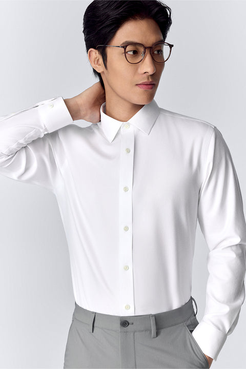 Wrinkle-Free Classic Twill Dress Shirt | White WH001Z