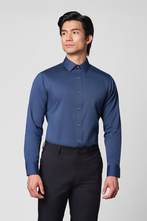“Frozen in Tones” Waterless Dye Dress Shirt | Midnight Ice 22811N