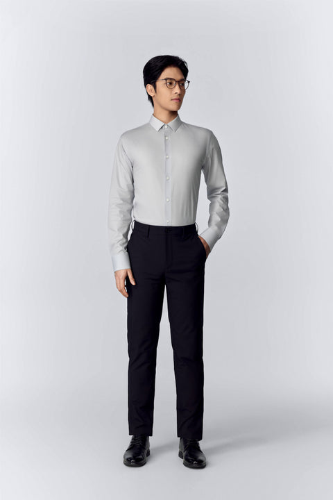 CottonSTRETCH Twill Dress Shirt | Pale Grey 13141N