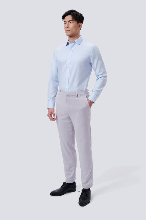 CottonSTRETCH Lightweight Knit Smart Pants | Light Grey GYE126