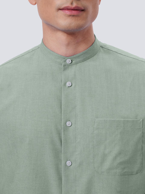 牛津休閑襯衫 中式領 休閑襯衫 | Light Green 27690N