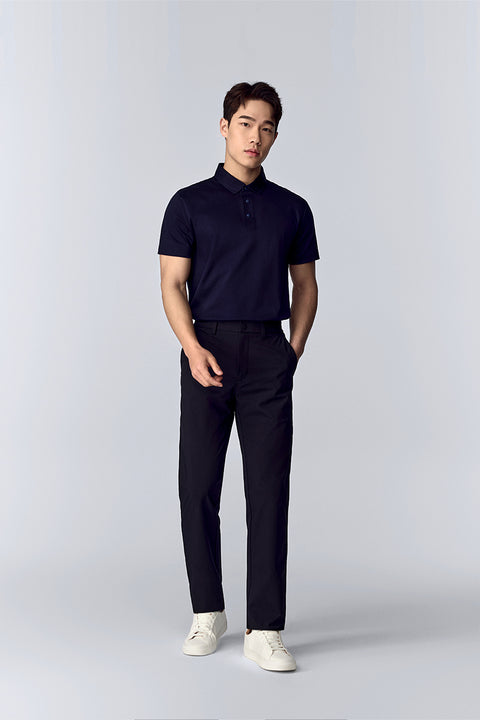 Softex Snap-Front Polo | Navy NNY096