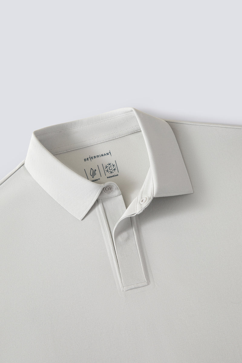 VISDRY™ Concealed Placket Sharp Pique Polo | Grey GYE128