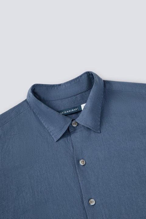 亞麻休閒襯衫  准將藍 25560P