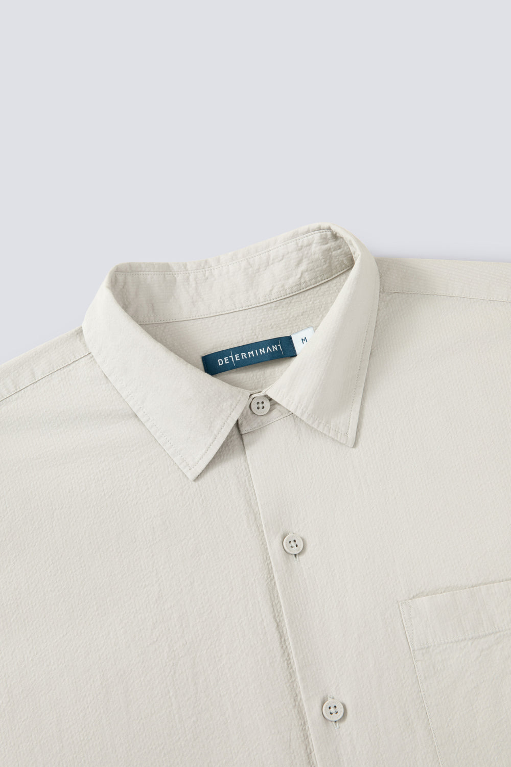 Seersucker Short Sleeve Casual Shirt | Light Taupe 25648N