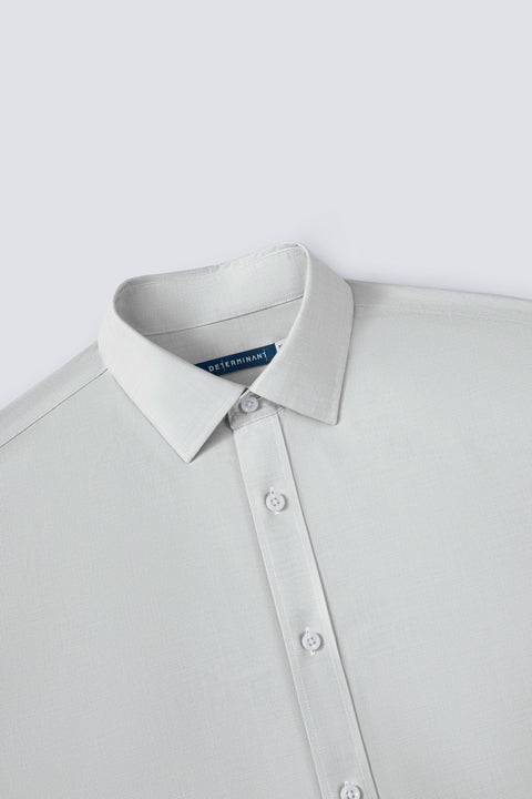 Wrinkle-Free Twill Dress Shirt | Light Grey Plain 27222N