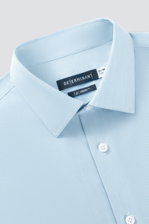 VISDRY™ Twill Dress Shirt | Light Blue Stripes 18151N
