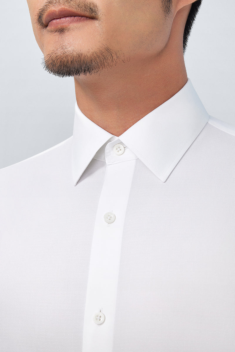 極致純棉商務襯衫配法式袖 | 白 WH001Z