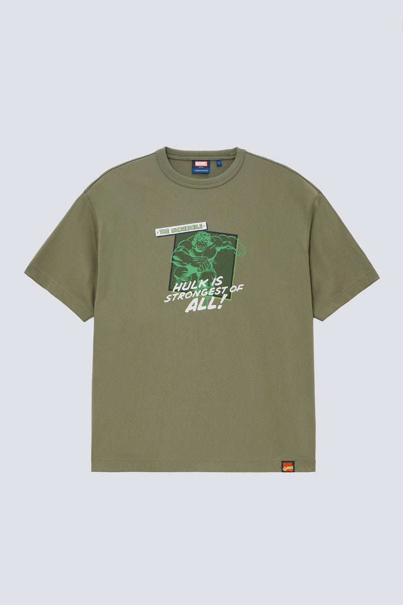 Hulk Relaxed-Fit Crew Neck T-Shirt  | Olive GNFD01