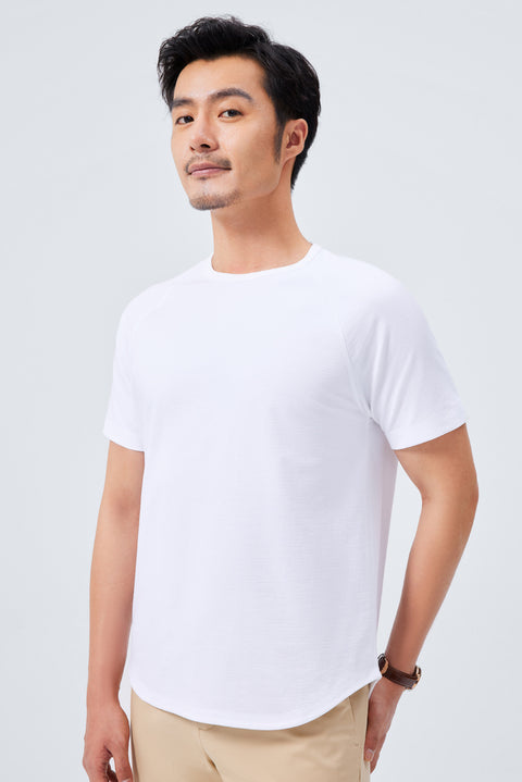 InstantCool Raglan Curved Hem T-Shirt | White WH001Z