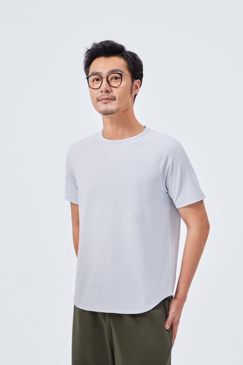 InstantCool Raglan Curved Hem T-Shirt | Grey GYE128