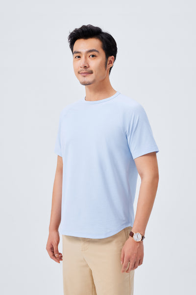 InstantCool Raglan Curved Hem T-Shirt | Light Blue 15940P