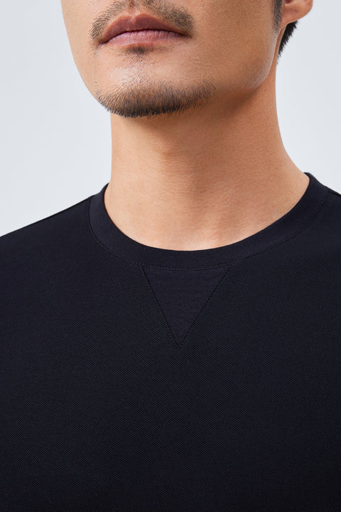 VISDRY™ Crew Neck T-Shirt | Black BKFD01