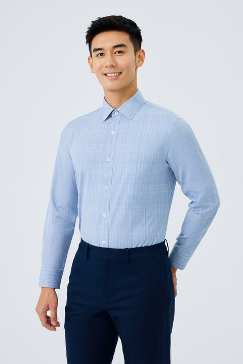 Waterless Dye Dress Shirt  | Blue 23410N