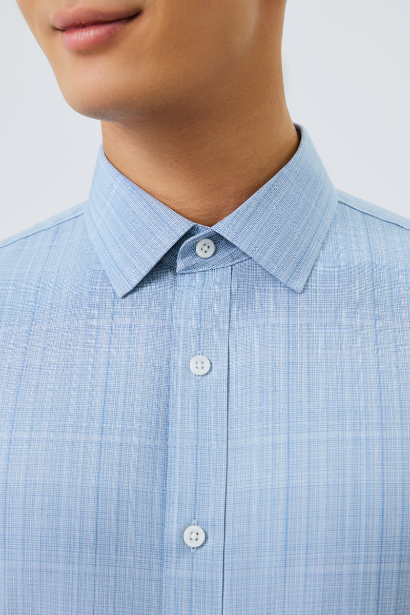 Waterless Dye Dress Shirt  | Blue 23410N