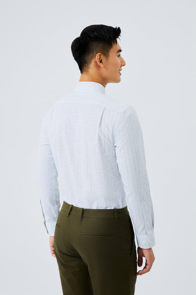 Waterless Dye Dress Shirt  | White Multi-Check 20812N