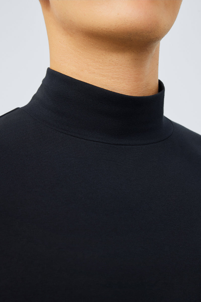 HeatGuard Mock Neck Long Sleeve T-Shirt | Black BKFD01