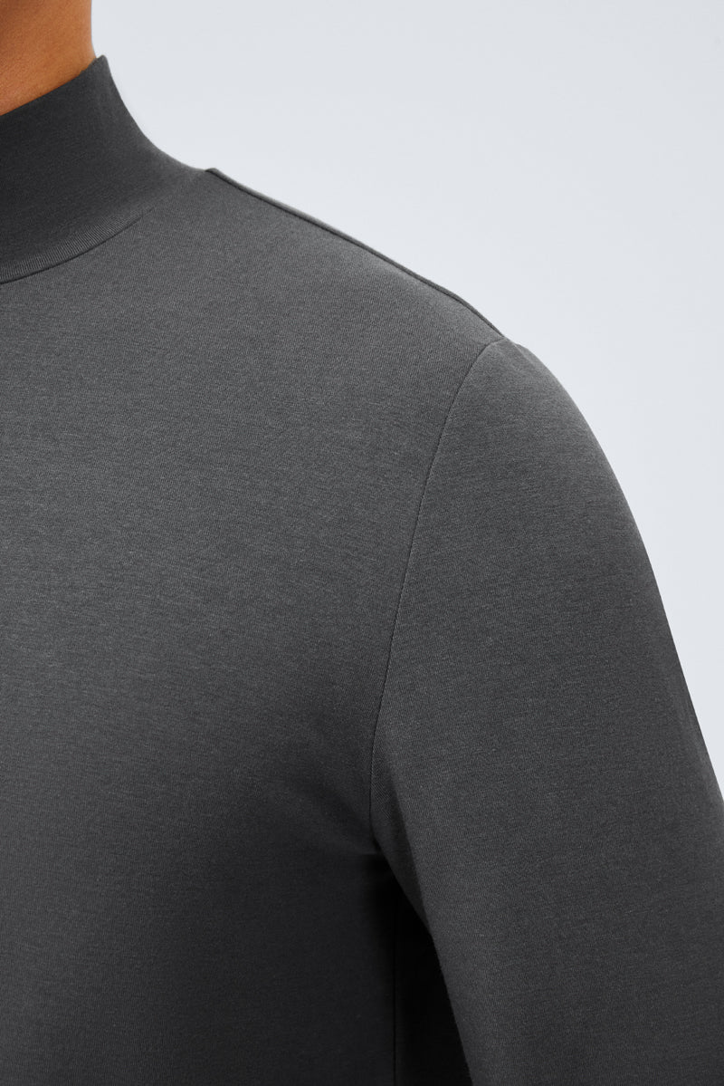 HeatGuard Mock Neck Long Sleeve T-Shirt | Dark Grey GYE161