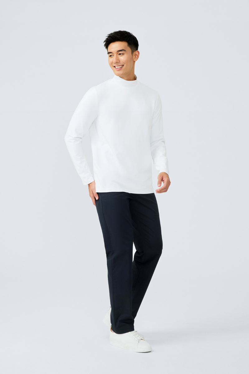 HeatGuard Mock Neck Long Sleeve T-Shirt | White WH001Z