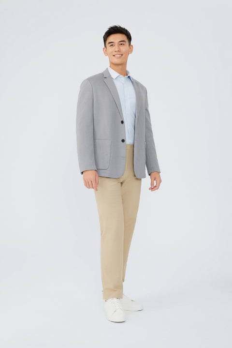 CottonSTRETCH Knit Smart Blazer | Grey GYE144