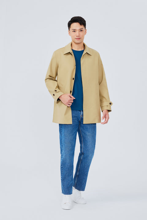 CottonSTRETCH Woven Trench Coat  | Khaki 8961NZ