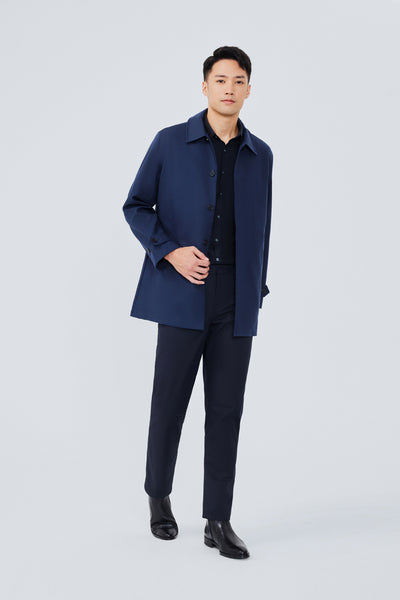 CottonSTRETCH Woven Trench Coat  | Navy NYE069
