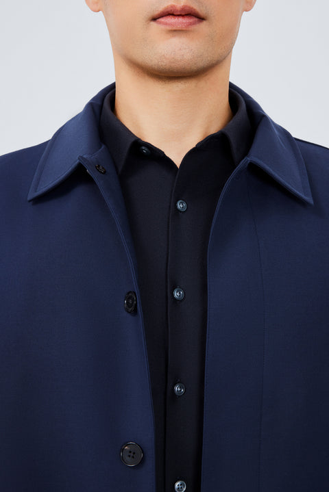 CottonSTRETCH Woven Trench Coat  | Navy NYE069