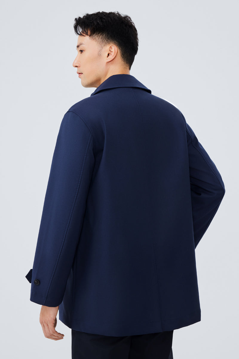 CottonSTRETCH Woven Trench Coat  | Navy NYE069