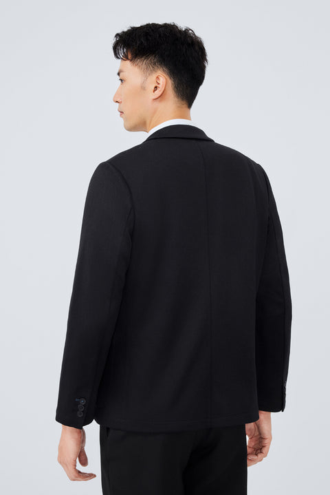 CottonSTRETCH Knit Smart Blazer | Black BKFD01