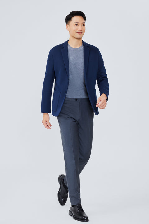 CottonSTRETCH Knit Smart Blazer | Navy NNY096