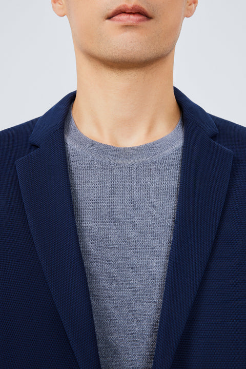 CottonSTRETCH Knit Smart Blazer | Navy NNY096