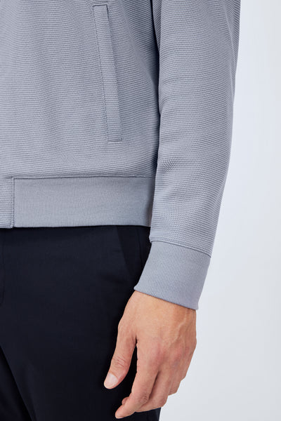CottonSTRETCH Stand Collar Knit Jacket | Grey GYE144