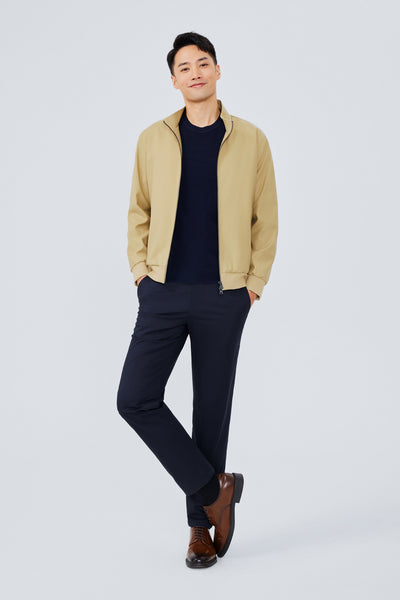 CottonSTRETCH Woven Blouson Jacket | Khaki 8961NZ