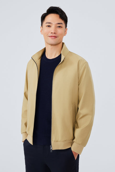 CottonSTRETCH Woven Blouson Jacket | Khaki 8961NZ