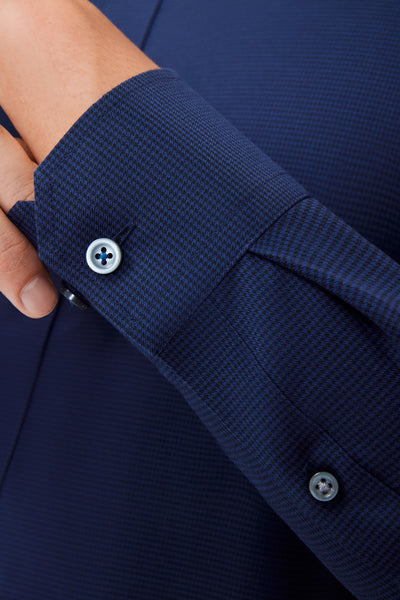 Wrinkle-Free Twill Dress Shirt  | Navy Check 10520N