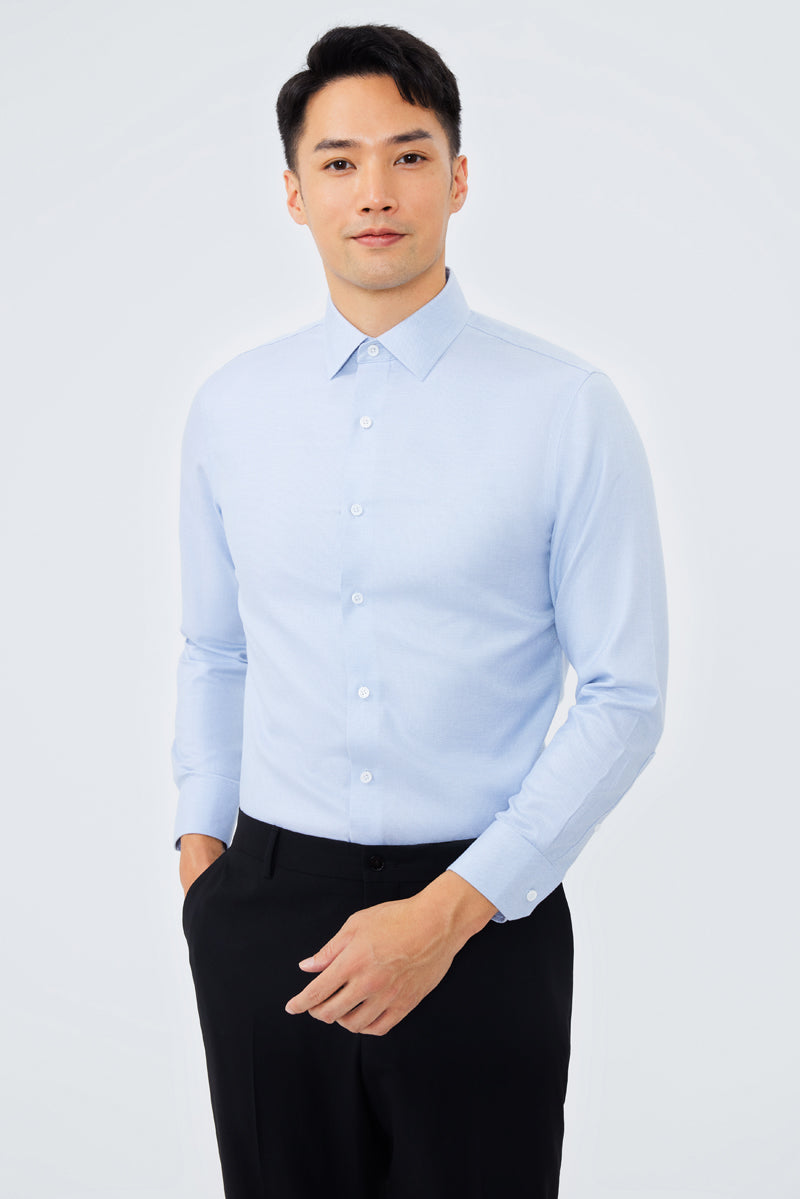 Supreme Cotton Dobby Twill Dress Shirt  | Blue 7644NZ