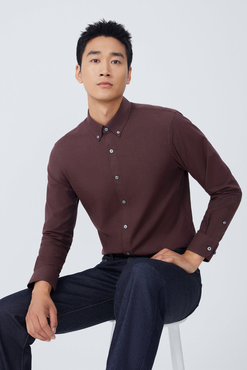 HeatGuard Flannel扣領 百搭襯衫 | Brown BRE102