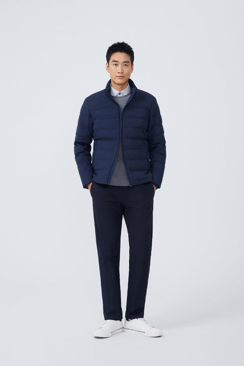 Quilted Down Jacket | Navy NYDW01