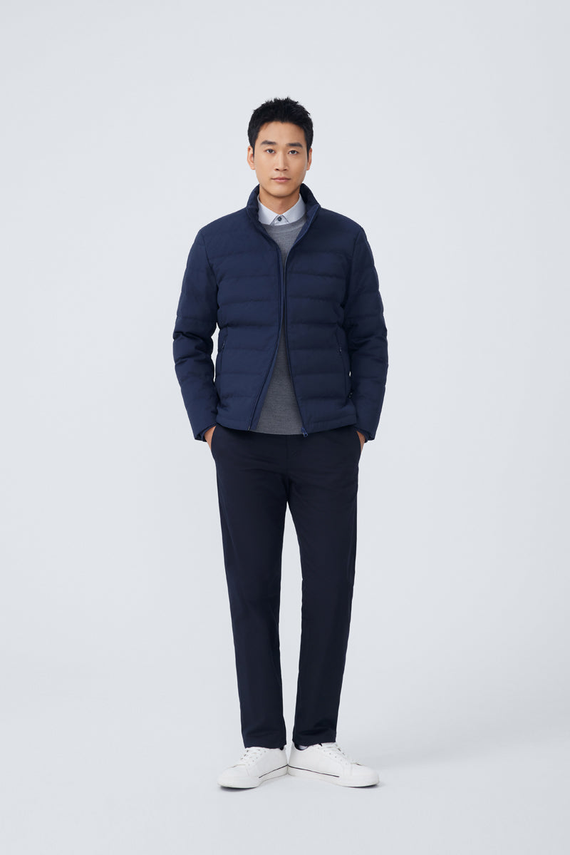 Quilted Down Jacket | Navy NYDW01