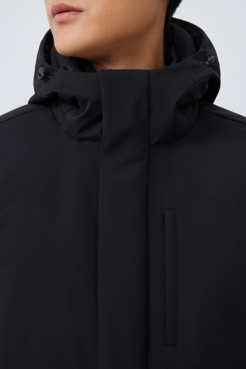 Quilted Down Coat | Black BKFD01