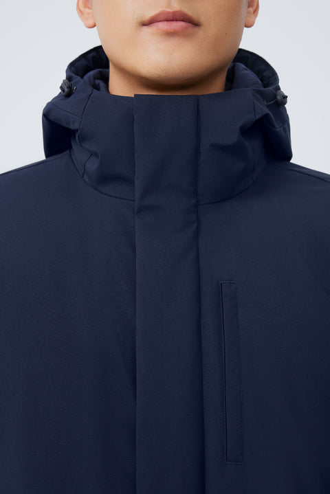 Quilted Down Coat | Navy NYDW01