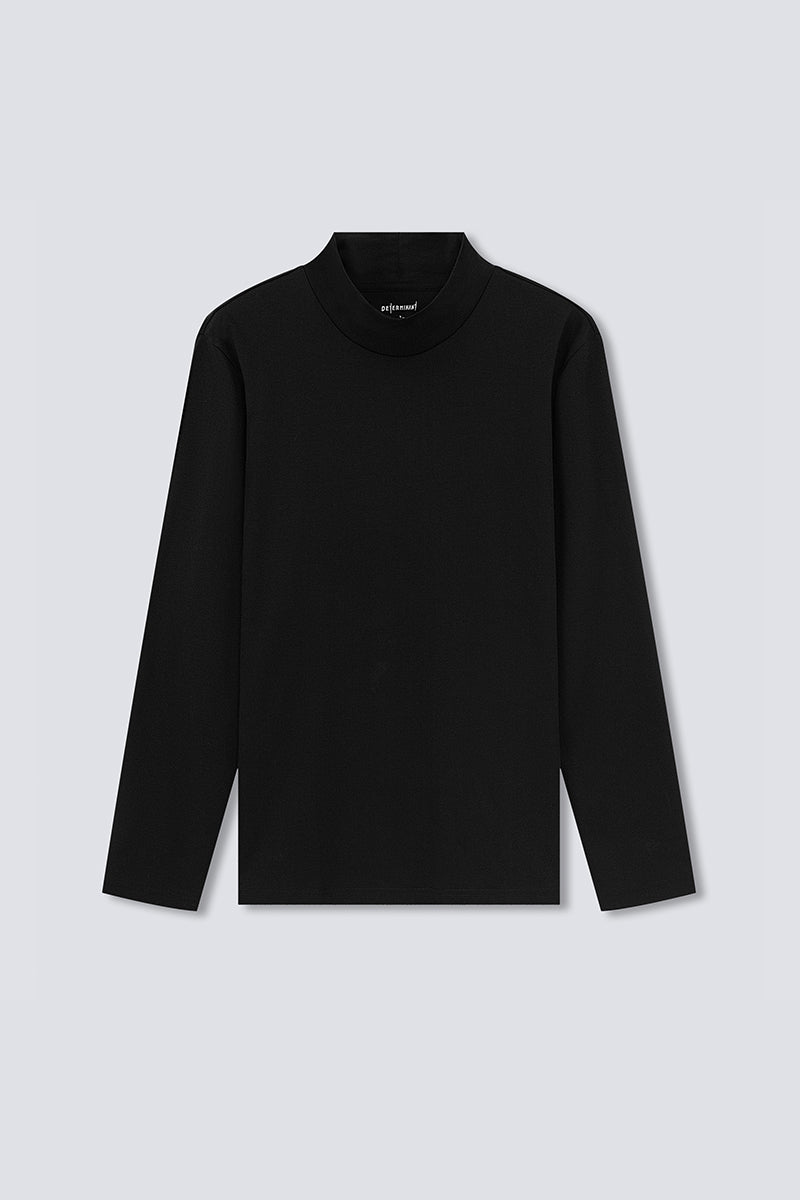 HeatGuard Mock Neck Long Sleeve T-Shirt | Black BKFD01