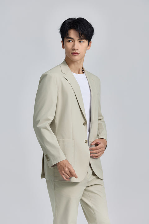 CottonSTRETCH Unstructured Woven Blazer | Sand Khaki 26350N