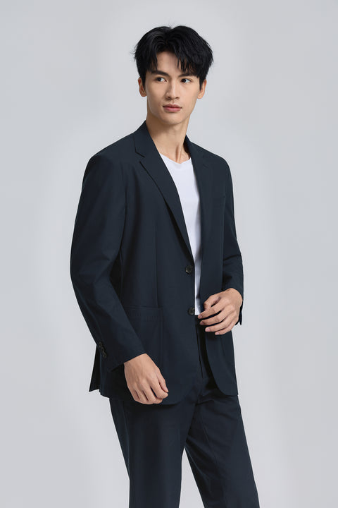 CottonSTRETCH Unstructured Woven Blazer | Navy 3492KP