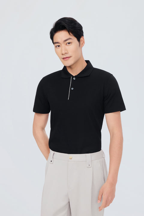 InstantCool Pique Polo | Black BKFD01