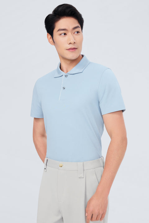 InstantCool Pique Polo | Grey Blue BLE251